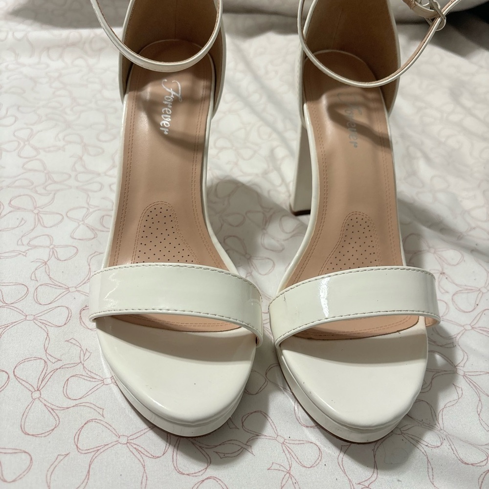 Forever 21 Cream Strappy Heels